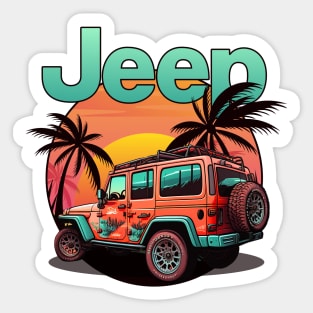 Jeep Sunset Adventure Sticker